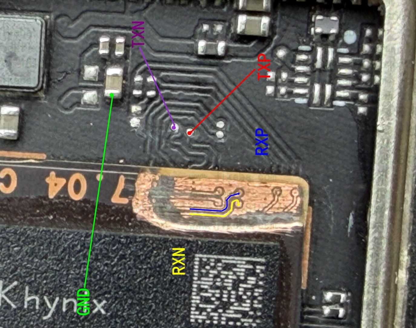 DJI T100 T70 遥控器UFS_ISP飞线读写图 DJI T100/T70 Remote Controller UFS_ISP Jump Wire Read/Write Diagram