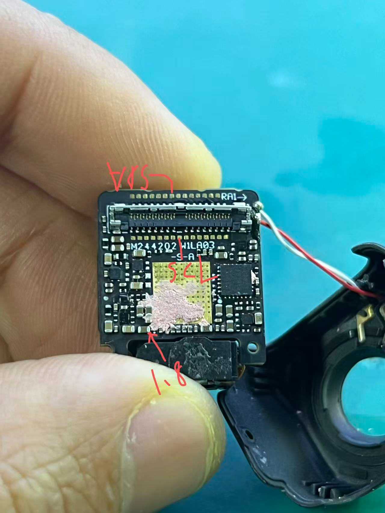 mini3，air2s镜头芯码片飞线图  DJI Mini 3 / Air 2S Lens Core Chip Wiring Diagram