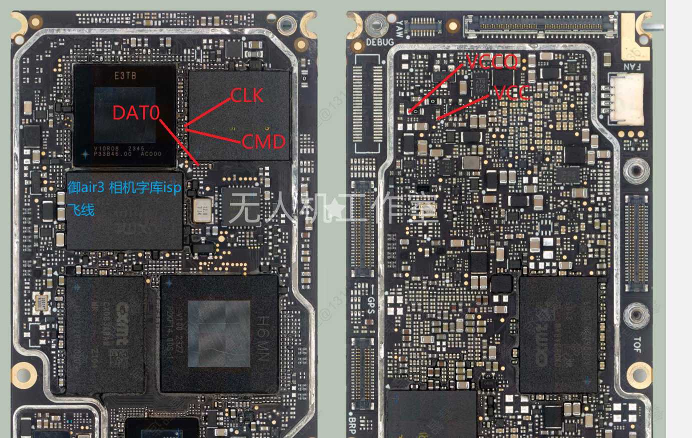 DJI大疆air3 ISP 相机飞线图